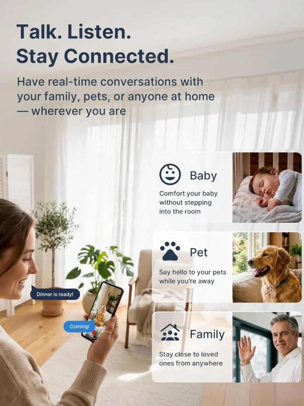 Indoor Security Camera 2-Pack | 1080P Baby & Pet Monitor, Motion Detection
